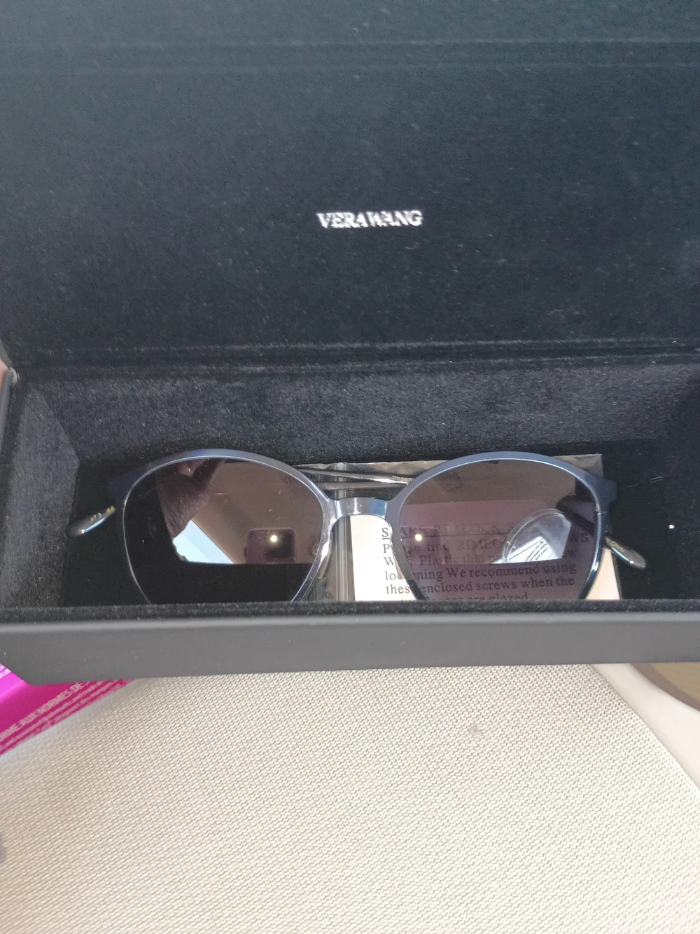 Vera Wang Blue Sunglasses with Double Bridge